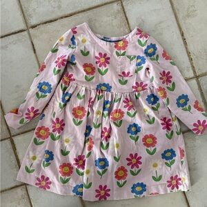 Mini Boden Pink and Blue Sundress Long Sleeve Raglan Casual